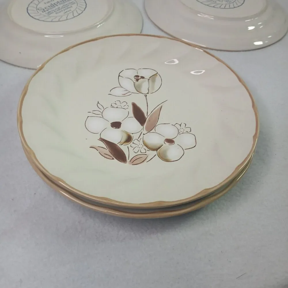 Sculptura Hearthside Stoneware Felicity 4 Salad Luncheon Plates 7.75